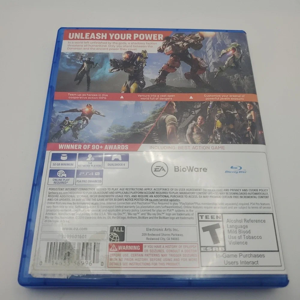 Anthem - Sony PlayStation 4 - CIB -‎ Dead Game Collectible
